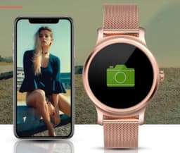 Belesy® SMART - Smartwatch Dames - Smartwatch Heren - Horloge - Stappenteller - 1.3 inch - Kleurenscherm - Full Touch - Bluetooth Bellen - Roségoud - Staal — thumbnail 19