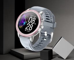 Belesy® Pink serie - Smartwatch Dames - Horloge - 1.3 inch - Kleurenscherm - Full Touch - 23 Sporten - Zilver - Roze - Grijs - Siliconen — thumbnail 9