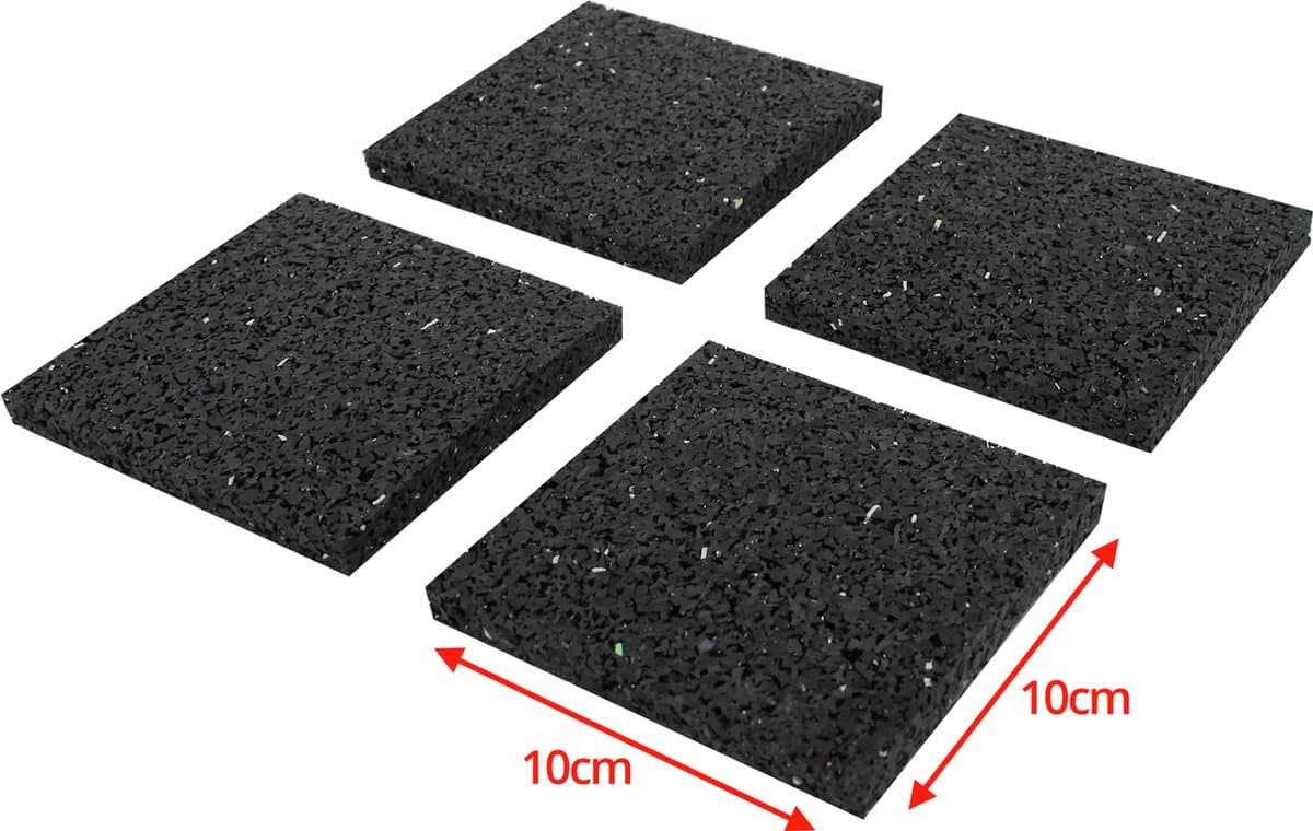 Scanpart trillingsdempers wasmachine vierkant - Geschikt voor AEG Bosch Miele Samsung Siemens - Zwart - Universeel - Set van 4 stuks — afbeelding 1