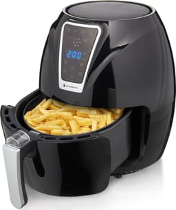 KitchenBrothers Mini Airfryer - 3,5 Liter - 1300W - PFAS-Vrij - 80ºC tot 200ºC - Kleine Heteluchtfriteuse voor 1, 2 en 3 Pesonen - Zwart — thumbnail 1