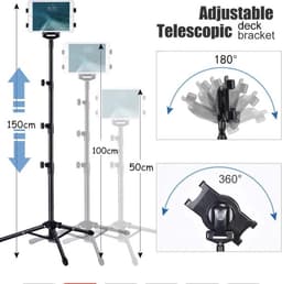 HiCHiCO - Tabletstatief - Professioneel en universeel - Tripod -  7-10inch - Inclusief telefoonhouder, opbergtas en Bluetooth afstandsbediening — thumbnail 1
