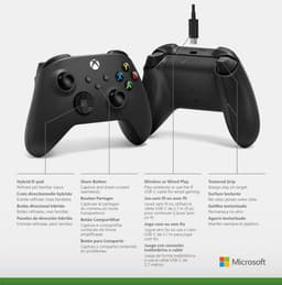 Xbox Draadloze Controller - Zwart - Inclusief USB C kabel - Xbox, PC, Cloud Gaming — thumbnail 7