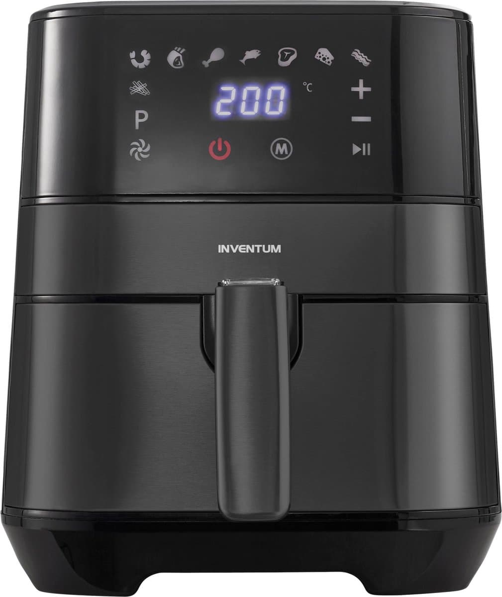 Inventum GF350HLDB - Airfryer - Hetelucht friteuse - 3,5 liter - 8 automatische programma's - 80 tot 200 graden - 1500 watt - Zwart — afbeelding 1