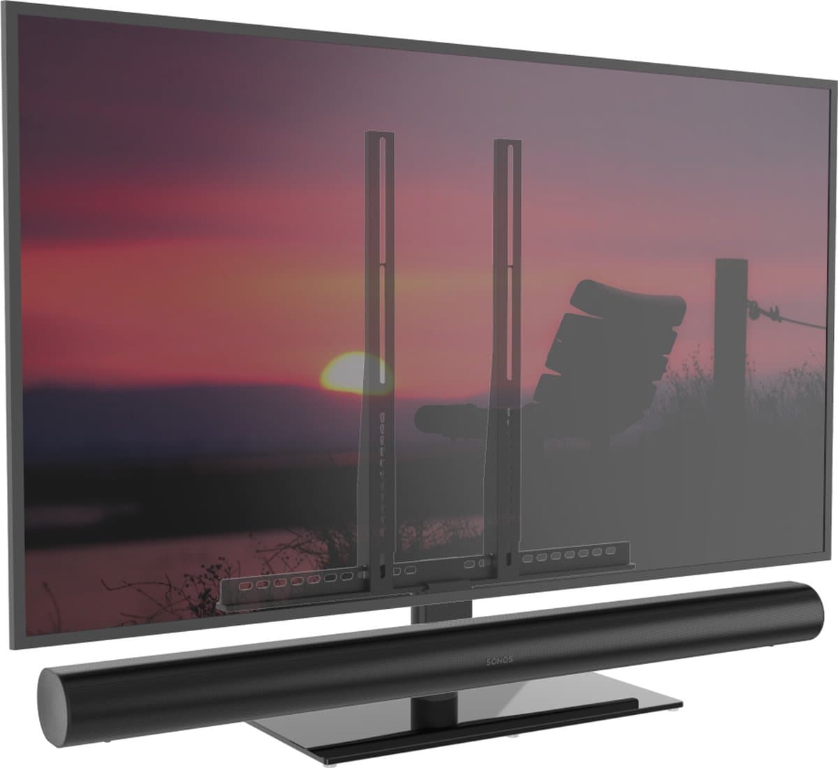 Cavus Draaibare Tv voet geschikt voor Sonos Arc Soundbar & televisie - max 30kg — afbeelding 1