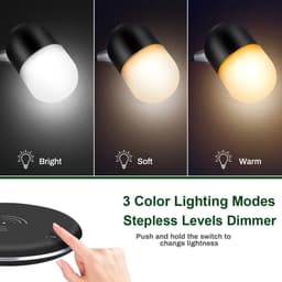 PriFri - 3 in 1 draadloze oplader, Bluetooth luidspreker, LED lamp, Wit — thumbnail 6