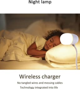 PriFri - 3 in 1 draadloze oplader, Bluetooth luidspreker, LED lamp, Wit — thumbnail 7