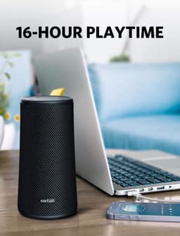 EarFun UBOOM® Draadloze bluetooth 5.0 speaker - IPX7 Waterproof - Ingebouwde microfoon - Activate Voice Assistant - 360° geluid - Zwart — thumbnail 6