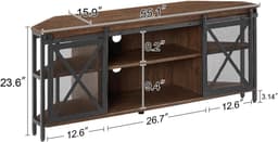 Hoek-tv-standaard tot 60 inch met opbergkasten en stopcontact - bruin — thumbnail 7
