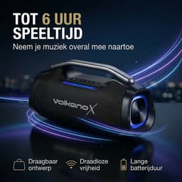 VolkanoX Ignite Bluetooth Speaker - Muziek box - 140W Partybox met RGB Verlichting - Spatwaterdicht - FM Radio - TWS - Zwart — thumbnail 7