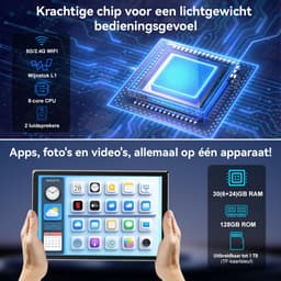 Hotlight C108 - Android 16 Tablet - 10.1 inch - 30(6+24)GB RAM/128GB ROM - Gemini AI - Wifi 6 - Met Toetsenbord, Muis, Oordopjes & Bescherming – Zwart — thumbnail 8