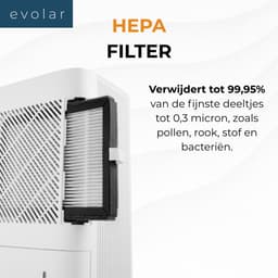 Evolar Luchtreiniger met HEPA-Filter en Ontvochtiger - 200 CADR m3/u - 2-in-1 - Air Purifier - EVO-DH65 — thumbnail 8