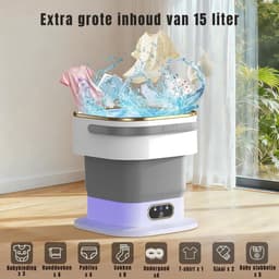 SCH® Mini Wasmachine - Wasmachine - Grijs - ‎33cm x 33cm x 34cm — thumbnail 8