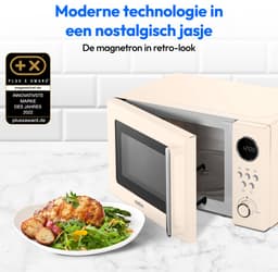 MEDION retro magnetron (20 liter, ca. 800 watt, 5 magnetronstanden, 8 automatische programma's, digitaal display, ontdooifunctie, compact, MD15000) beige — thumbnail 4