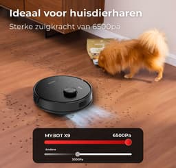 MYBOT X9 - Robotstofzuiger Met Dweilfunctie - 6500PA Zuigkracht - Ideaal voor Huisdieren - Zelflerende Robotstofzuiger - Met Laadstation - Uitgebreide Mapping - LDS Laser Navigatie — thumbnail 5