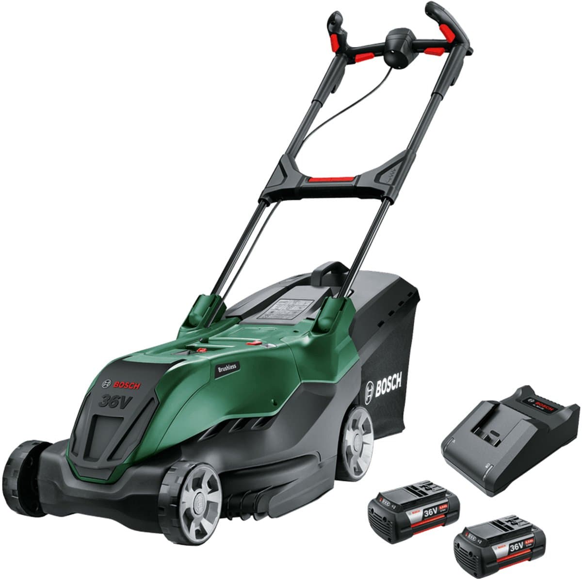 Bosch AdvancedRotak 36V-40-650 - Accu Grasmaaier - Inclusief 2x 36V Li-Ion accu (4.0Ah) - AL 36V-20 Lader - Opvouwbare opvangbak — afbeelding 1