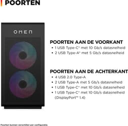 HP OMEN 35L Gaming Desktop Tower | SnowballA 2C25 | AMD RYZEN 9 9900X3D(GRANITE RIDGE) 5.50GHz 12 CORES | LCD Cap 240mm LC BLK | RAM KFURY32GB(1x32GB)DDR56000EXPOR QWERTY AMD Ryzen™ 9 32 GB DDR5-SDRAM NVIDIA GeForce RTX 5080 Windows 11 Home PC Zwart — thumbnail 2