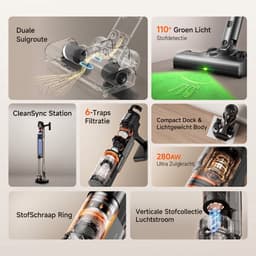 UWANT V600 Steelstofzuiger met Dweilfunctie - Draadloze Stofzuiger zonder Zak - Zelfreinigend Dweilsysteem - 32kPa Zuigkracht - Elektrische Dweil — thumbnail 7