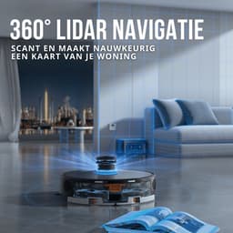 Teendow D65S MAX Robotstofzuiger met Dweilfunctie + Leegstation – 6000 Pa – LiDAR Laser Navigatie – tot 70 dagen automatisch legen – 220 min – App (Tuya) + Alexa/Google – Zwart — thumbnail 2