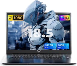 Acemagic AX18 18.5 inch Laptop Computer - Ryzen 4300U Processor(tot 3,7 GHz) - 7000 mAh Battery - 16GB DDR4 RAM 512GB SSD - WiFi 5 - Type C - Grijs — thumbnail 1