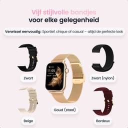Siltcon® Seréa Smartwatch Dames - Horloge Dames - Stappenteller Horloge Dames - Hartslagmeter - Slaapmonitor - Saturatiemeter - Belfunctie - Geschikt voor iOS/Android - AMOLED - RVS - Elke pols - Incl. 5 Bandjes — thumbnail 8