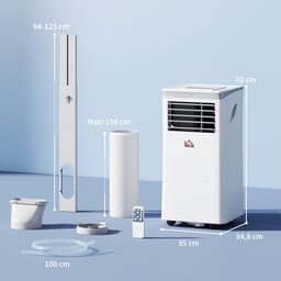 HOMCOM Draagbare airconditioner - ABS - 35 x 34,8 x 70 cm - Wit — thumbnail 5