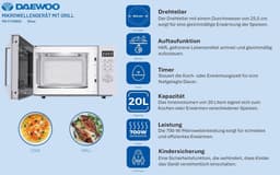 Combinatie Magnetron met Grillfunctie en Automatische Programma's, Zwart — thumbnail 3