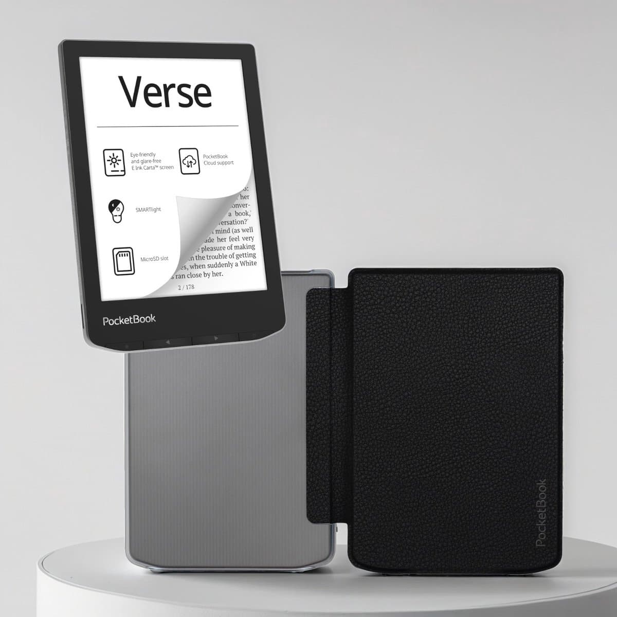 PocketBook Verse - E-reader - Mist Grey - Met Transparant Zwart Hoesje - Voordeelbundel — afbeelding 1