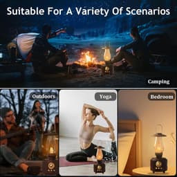 Vintage Petroleum Tafellamp met Bluetooth Luidspreker - Oneindig Dimbaar Oplaadbaar LED Licht voor Slaapkamer - IPX4 Waterdicht Nachtlampje voor Kamperen & Feest - Houtnerf - Woondecoratie Cadeau - 1 Stuk — thumbnail 4