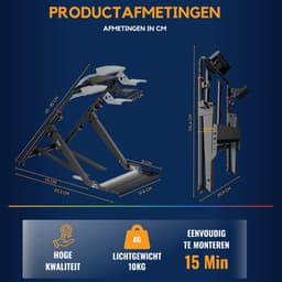 Ranqer Wheel Stand Pro - racestuur standaard - race cockpit - Inklapbaar - Verstelbaar - Geschikt voor: Logitech, Thrustmaster, Fanatec — thumbnail 14