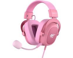 HAVIT Gaming Headset geschikt voor PC, PS4, PS5, Xbox One & Xbox Series – 3.5 mm Ergonomische Koptelefoon met verstelbare Microfoon - Roze