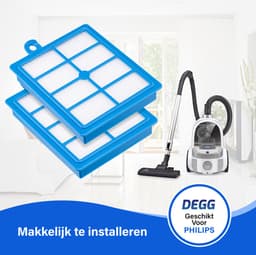DEGG® - 3x Hepa filter geschikt voor Philips, Electrolux, AEG en Tornado - H13 voorheen H12 - Geschikt voor Performer, Power Pro, Jetmaxx series - Voor mensen met allergie - 3-PACK — thumbnail 5
