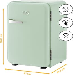 TZS First Austria Mini koelkast - Minibar - 40 liter - Vrijstaand - Volledig stil 22dB - Retro - Groen — thumbnail 1