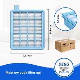 DEGG® - Hepa Filterset - Geschikt voor Philips PowerPro Compact, PowerPro Active Series - Vervangt FC8058/01 - Stofzuigerfilter - VOORDEELVERPAKKING - 3 SET(S) — thumbnail 4