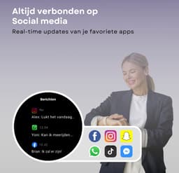 Kiraal Valencia AMOLED Smartwatch voor Dames - RVS, Lederen en Siliconen Bandje - Hartslagmeter - Stappenteller - Slaapmonitor - Multisport - Compatibel met Android en iOS - Zwart — thumbnail 7