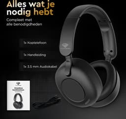 Golden Sound Tune - Draadloze Koptelefoon - Active Noise Cancelling tot 35 dB - Over ear hoofdtelefoon - Bluetooth - 65 uur batterijduur - Geschikt voor elke smartphone & laptop - Koptelefoons — thumbnail 11