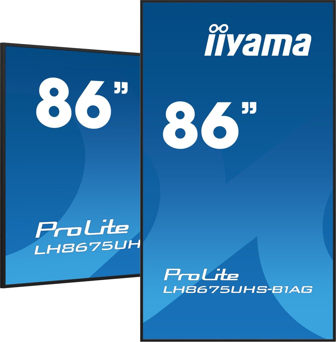 iiyama LH8675UHS-B1AG beeldkrant Digitale signage flatscreen 2,17 m (85.6") LCD Wifi 500 cd/m² 4K Ultra HD Zwart Type processor Android 11 24/7 — afbeelding 1