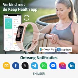 FITAGE Stappenteller - Activity Tracker - Stappenteller Horloge - Smartwatch - Dames en Heren - Roze — thumbnail 7