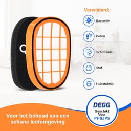 DEGG® - 4x filter geschikt voor Philips speedpro max aqua 7000 en 8000 series - steelstofzuiger - schuimfilter - vervangt fc5005/01 - cp0663/01 - cp1100/01 - wasbaar - multipack — thumbnail 4