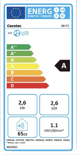 Cecotec 08173 mobiele airconditioner 65 dB 1010 W Grijs — thumbnail 3