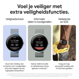 Google Pixel Watch 2 - Zwart - Met GPS - Hartslagmonitor - Stressmanagement - Zwarte Siliconenband — thumbnail 10