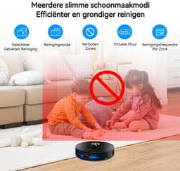 LIECTROUX X6 – Robotstofzuiger met Dweilfunctie – 6500Pa Sterke Zuigkracht – LDS LiDAR Navigatie & Uitgebreide Mapping – 2-in-1 Stof- en Waterreservoir – Virtuele Muren – Geschikt voor Tapijt & Dierenharen – App & Spraakbesturing — thumbnail 10