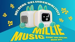 Wedjis Retro Mili-TV – Digitale Klok & Bluetooth Speaker – Smart display – Kunststof – Dimbaar scherm – Cadeaus voor mannen – Wit/Blauw — thumbnail 4