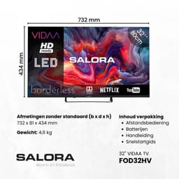 Salora FOD32HV - 32 Inch - Smart TV - HD Ready - VIDAA TV - Smart 32 inch tv - 2025 — thumbnail 9
