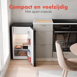 KitchenBrothers Koelkast - 81L - Tafelmodel Koelkast met Vriesvak - Koelvriescombinatie - IJskast - Frigo - Vrijstaand - Zwart — thumbnail 3