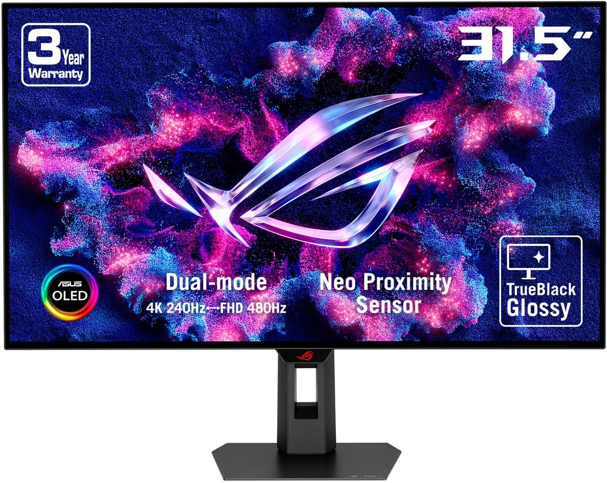 ASUS ROG Strix OLED XG32UCWMG - 4K UHD WOLED Gaming Monitor - 4K 240Hz, FHD 480Hz Dual Mode - USB-C 15W Power Delivery - 0.03ms - G-Sync Compatible - 31.5 Inch — afbeelding 1