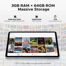 DOOGEE TAB A9 VIP - Tablet - 9 GB RAM + 64 GB ROM (2TB/TF) - 10,1" HD IPS - Android 15 - 6580 mAh - 5G WiFi - Face ID - met toetsenbord en stylus - dubbele luidspreker - Blauw — thumbnail 5