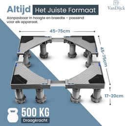 VanDijck Wasmachine Verhoger - 12 Poten - Verstelbaar 45-75 cm - Max 500 kg — thumbnail 6