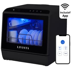 Livista Mini Vaatwasser incl APP - Vaatwasser - Vaatwasser Vrijstaand - Afwasmachine - Camping Vaatwasser - Zwart — thumbnail 1