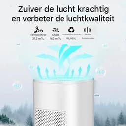 BolFlow® Luchtreiniger - HEPA - USB - Air purifier - Koolstoffilter - Ionisator - Stil & Compact - Voor Kantoor, Auto, Thuis - Wit — thumbnail 12