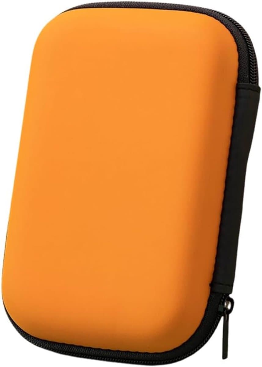 Externe harde schijfbehuizing met harde schijfvak voor 2,5-inch draagbare harde schijf HDD SSD, oranje, binnenverdeler met beschermhoes voor harde schijf van gaas — afbeelding 1